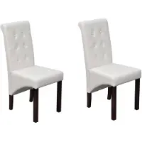 vidaXL Esszimmerstühle 2 Stk. Weiß Kunstleder