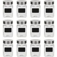 vidaXL Vorratsgläser mit Aufkleber 12 Stk. 300 ml