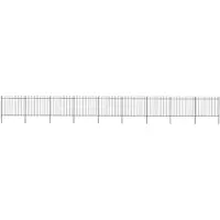 vidaXL Gartenzaun mit Speerspitze Stahl 1506 x 150 cm Schwarz