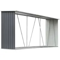 vidaXL Brennholzlager aus verzinktem Stahl 330x84x152 cm Grau
