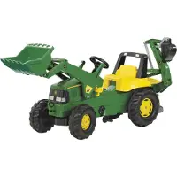 Rolly Toys Junior John Deere Trettraktor mit Heckbagger, Maße: 164,5x53x76 cm; 81 107 6