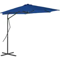 vidaXL Sonnenschirm mit Stahl-Mast 300x230 cm Blau