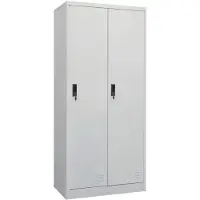vidaXL Kleiderschrank Hellgrau 80x50x180 cm Stahl