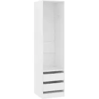 vidaXL Kleiderschrank mit Schubladen Weiß 50x50x200 cm Holzwerkstoff