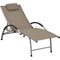 vidaXL Sonnenliege Textilene und Aluminium Taupe