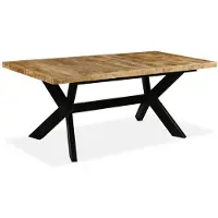 vidaXL Esstisch Massivholz Mango und Stahlgestell 180 cm