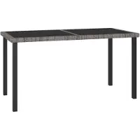 vidaXL Garten-Esstisch Grau 140x70x73 cm Poly Rattan