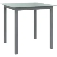 vidaXL Gartentisch Hellgrau 80x80x74 cm Aluminium und Glas