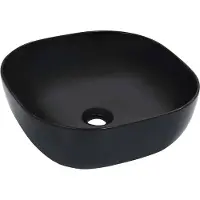 vidaXL Waschbecken 42,5 x 42,5 x 14,5 cm Keramik Schwarz