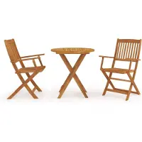 vidaXL 3-tlg. Garten-Essgruppe Klappbar Massivholz Akazie