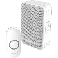 Honeywell Funk-Türklingel-Set mit Taste - Weiß - 150m Reichweite - 4 Melodien - DC311N