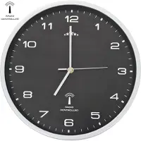 vidaXL Funkwanduhr mit Quarzwerk 31 cm Schwarz