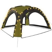 vidaXL Partyzelt mit LED und 4 Seitenwänden 3,6x3,6x2,3 m Grün