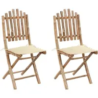 vidaXL Klappbare Gartenstühle 2 Stk. mit Kissen Bambus