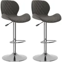 vidaXL Barhocker 2 Stk. Dunkelgrau Samt
