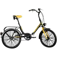 Dino Bikes 8006817321026, Stadtrad, Erwachsene, Unisex, Falten, Stahl, Schwarz, Gelb