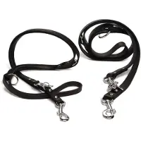 Beeztees Hundeleine Leder - Schwarz - 240 x 18 cm