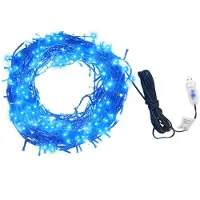 vidaXL Lichterkette mit 400 LEDs Blau 40 m 8 Lichteffekte