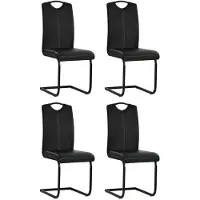 vidaXL Freischwinger 4 Stk. Schwarz Kunstleder