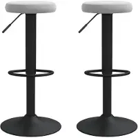 vidaXL Barhocker 2 Stk. Hellgrau Samt