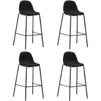 vidaXL Barhocker 4 Stk. Schwarz Stoff