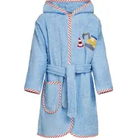 Playshoes Bademantel Bouw Jungen Baumwolle hellblau Größe 134/140