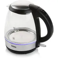 Domo DO9218WK, 1,2 l, 2200 W, Schwarz, Silber, Glas, Edelstahl, Wasserstandsanzeige, Filterung