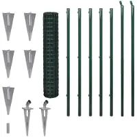 vidaXL Eurozaun Stahl 10 x 1,7 m Grün