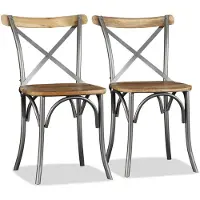 vidaXL Esszimmerstühle 2 Stk. Massivholz Mango