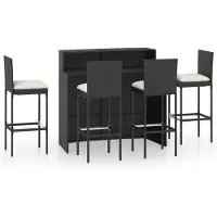 vidaXL 5-tlg. Gartenbar-Set Schwarz