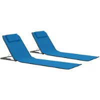 vidaXL Klappbare Strandmatte 2 Stk. Stahl und Stoff Blau