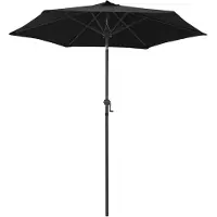 vidaXL Sonnenschirm Schwarz 200 x 224 cm Aluminium