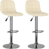 vidaXL Barhocker 2 Stk. Creme Stoff