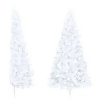 vidaXL Künstlicher Halb-Weihnachtsbaum mit Ständer Weiß 210 cm PVC