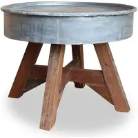 vidaXL Couchtisch Gemischtes Altholz 60x45 cm Silbern