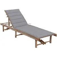 vidaXL Garten-Sonnenliege mit Auflage Bambus