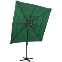 vidaXL Sonnenschirm mit Aluminium-Mast 4-lagig Grün 250x250 cm