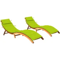 vidaXL Sonnenliegen 2 Stk. mit Auflagen Massivholz Akazie