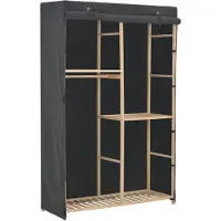 vidaXL 3-stufiger Kleiderschrank Grau 110 x 40 x 170 cm Stoff