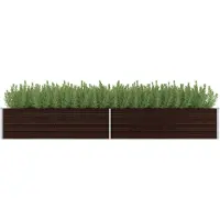 vidaXL Garten-Hochbeet Braun 320 x 80 x 45 cm Verzinkter Stahl