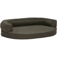 vidaXL Hundematratze Ergonomisch 75x53cm Leinenoptik Dunkelgrau