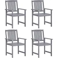 vidaXL Gartenstühle 4 Stk. Massivholz Akazie Grau