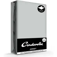 Cinderella Single Split Spannbettlaken Hellgrau (Jersey)-160 x 200/210 cm