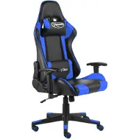 vidaXL Gaming-Stuhl Drehbar Blau PVC