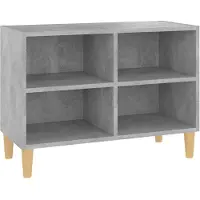 vidaXL TV-Schrank mit Massivholz-Beinen Betongrau 69,5x30x50 cm