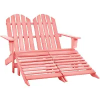 vidaXL Adirondack-Gartenbank 2-Sitzer mit Fußteil Tannenholz Rosa