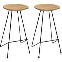 vidaXL Barhocker 2 Stk. Massivholz Teak