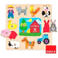 Goula Holzpuzzle Silhouetten Bauernhof