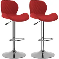 vidaXL Barhocker 2 Stk. Weinrot Samt