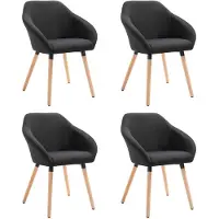 vidaXL Esszimmerstühle 4 Stk. Schwarz Stoff